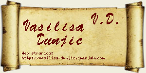 Vasilisa Dunjić vizit kartica